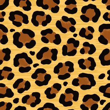 Seamless leopard print. Vector animal skin texture background. Stock Illustration