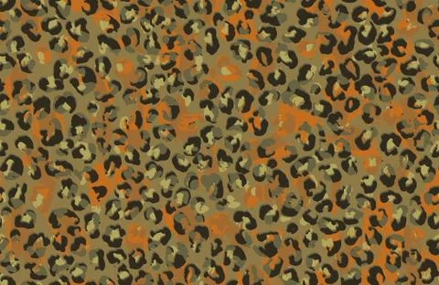 Seamless leopard skin pattern with brown background イラスト素材