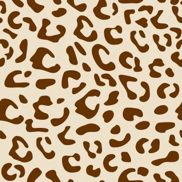 Seamless leopard vector pattern design, animal brown tile print background Stock Illustration