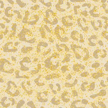 Seamless leopard vector pattern design, animal yellow and gold Stock Illustration