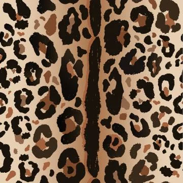 Seamless leopard wild nature pattern. Vector animal print. Stock Illustration