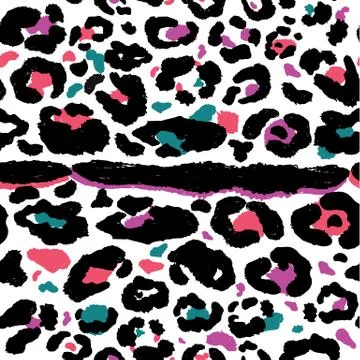 Seamless leopard wild nature pattern. Vector animal print. Illustrazione stock