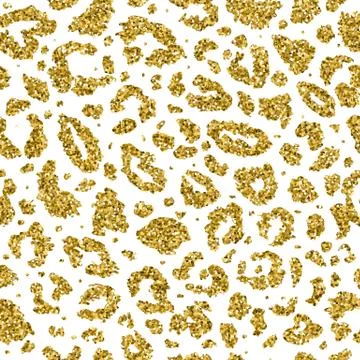 Seamless leopard wild nature pattern. Vector animal print. Stock Illustration