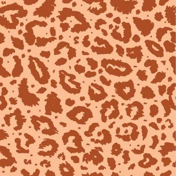 Seamless leopard wild nature pattern. animal print. Stock Illustration