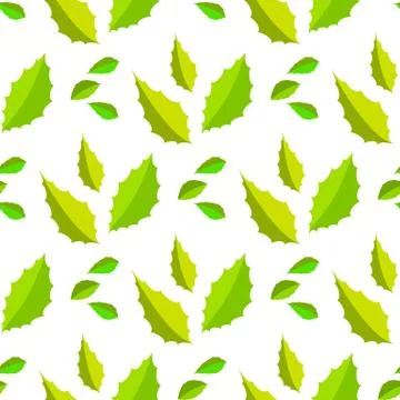 Seamless of light and dark green acute leaves Stock Illustration