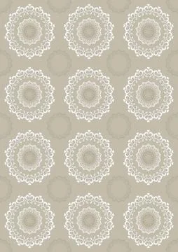 Seamless light beige background with openwork circles Stock Illustration