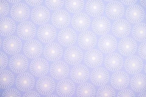 Seamless light blue daisy pattern with white floral motifs on soft background Stock Photos