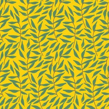 Seamless light blue leaf pattern. Vector illustration Stock Illustration