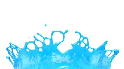 Seamless light blue paint splash in slow motion, alpha included (FULL HD) Stock Footage 39503846