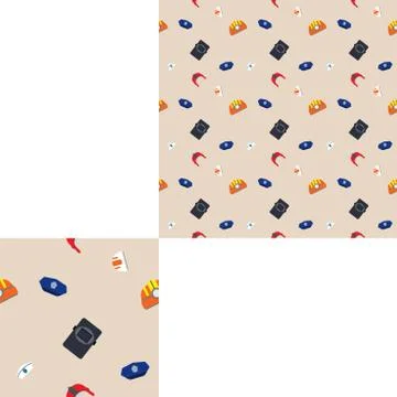 Seamless light brown pattern for Labor Day holiday with pattern unit. Stock Illustration