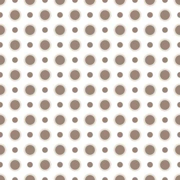 Seamless light brown polka dots pattern white background Stock Illustration