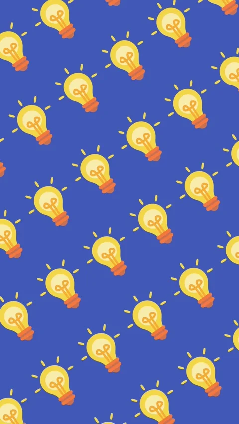 Seamless light bulb pattern on a blue background animation for ideas and innovat Stock Footage 326660223