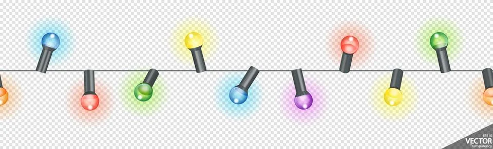 Seamless light bulbs string Stock Illustration