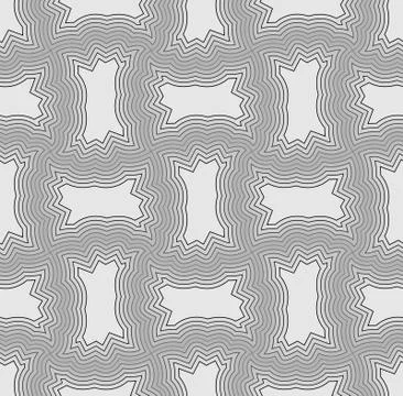 Seamless light gray background with outline patterns Stock Illustration