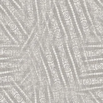 Seamless light grey woven collage linen texture background. Flax hemp fiber Stock Illustration