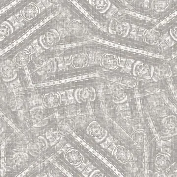 Seamless light grey woven collage linen texture background. Flax hemp fiber Stock Illustration