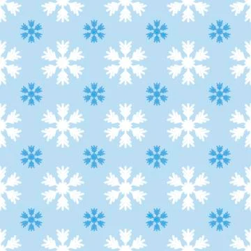 Seamless light pattern with snowflakes on blue Stock Illustration