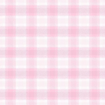 This seamless light pink gingham pattern features a classic checkered fabric  Stock Illustration