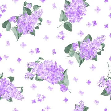 Seamless lilac pattern Stock Illustration