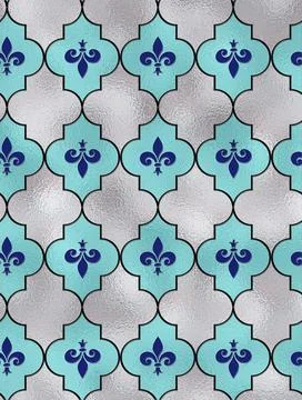 Seamless lily fleur de Lis background Stock Illustration