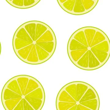 Seamless lime or lemon vector pattern. Minimalistic food background. Vitamins Illustrazione stock