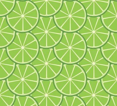 Seamless Lime Slice Pattern Background Stock Illustration