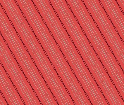 Seamless line-art background line art with black cherry, crimson, parchment, sea イラスト素材