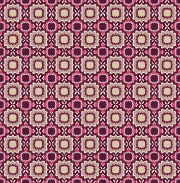 Seamless line pattern. Abstract floral ornament. Geometric texture Stock Illustration