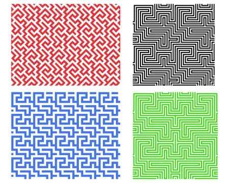 Seamless line pattern in Chinese style, vector Stock Illustration