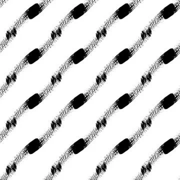 Seamless line pattern. Hand painted brush strokes with the rough Stock Illustration