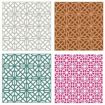 Seamless line pattern in modern korean style Stock Illustration