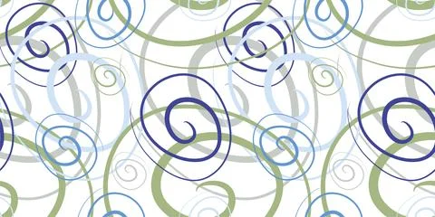 Seamless linear geometric pattern with Colorful Spirals. Abstract line drawin Stock Illustration
