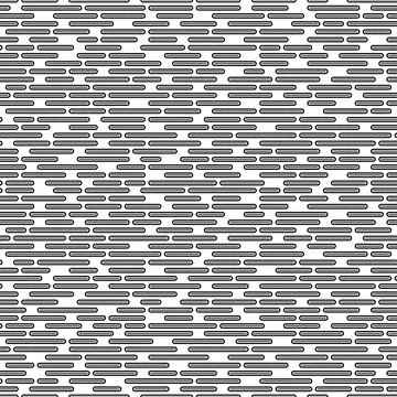 Seamless linear horizontal vector pattern in black color isolated on white Stock Illustration