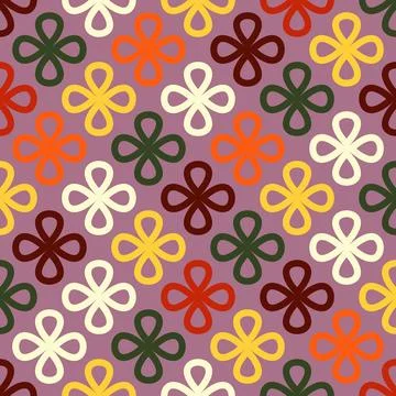 Seamless linear pattern of colorful floral shapes on a bright background. Abs イラスト素材