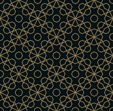 Seamless linear pattern with crossing curved lines with gold colo 스톡 일러스트