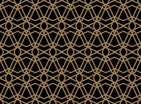 Seamless linear pattern with crossing curved lines with gold colo Illustrazione stock