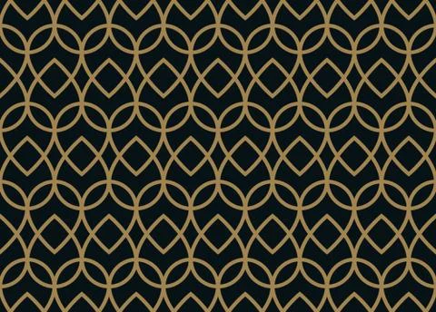 Seamless linear pattern with crossing curved lines with gold colo Stockillustratie