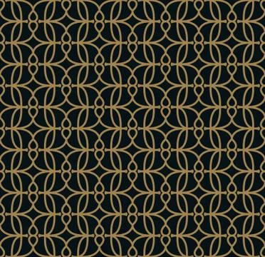 Seamless linear pattern with crossing curved lines with gold colo 스톡 일러스트