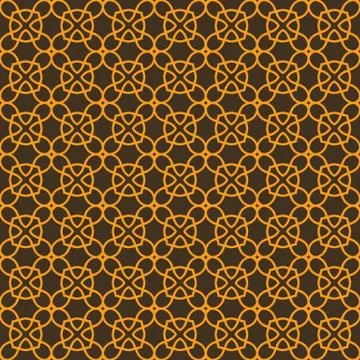 Seamless linear pattern with crossing curved lines and scrolls ornament backg Illustrazione stock