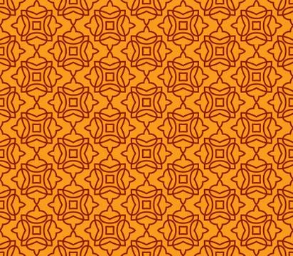 Seamless linear pattern with crossing curved lines and scrolls ornament backg Illustrazione stock