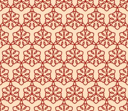 Seamless linear pattern with crossing curved lines and scrolls ornament backg Illustrazione stock
