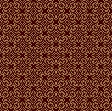 Seamless linear pattern with crossing curved lines and scrolls ornament backg 스톡 일러스트