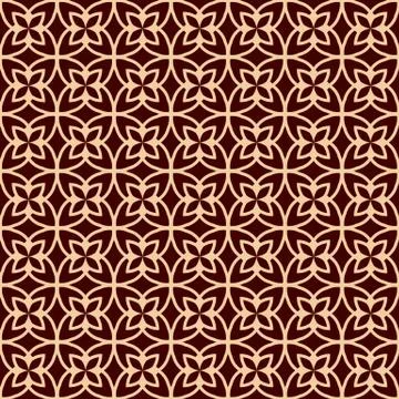 Seamless linear pattern with elegant curved lines and scrolls ornamental wall Stock Illustration