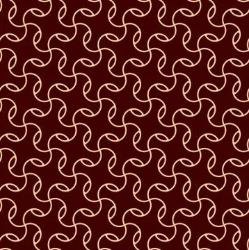 Seamless linear pattern with elegant curved lines and scrolls ornamental wall Illustrazione stock