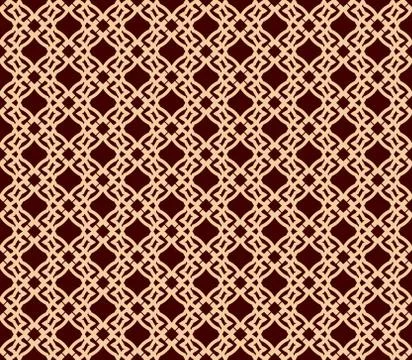 Seamless linear pattern with elegant curved lines and scrolls ornamental wall Stock Illustration