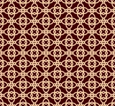 Seamless linear pattern with elegant curved lines and scrolls ornamental wall Illustrazione stock