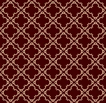 Seamless linear pattern with elegant curved lines and scrolls ornamental wall Stock Illustration