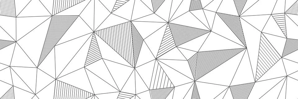 Seamless linear pattern forms triangles with hatching elements. Vector illust Illustrazione stock