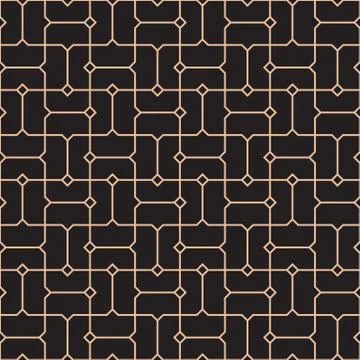 Seamless linear pattern with lines and polygons. abstract geometrical texture 스톡 일러스트