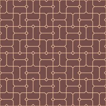 Seamless linear pattern with lines and polygons. abstract geometrical texture Stock Illustration